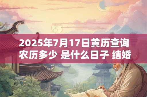 2025年7月17日黄历查询 农历多少 是什么日子 结婚吉时