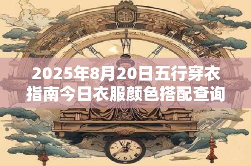 2026年8月20日五行穿衣指南今日衣服颜色搭配查询
