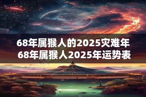 68年属猴人的2025灾难年 68年属猴人2025年运势表现 68年属猴人的2025灾难年 68年属猴人2025年运势表现