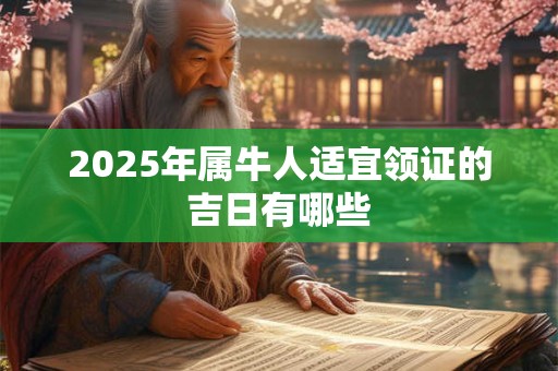 2025年属牛人适宜领证的吉日有哪些