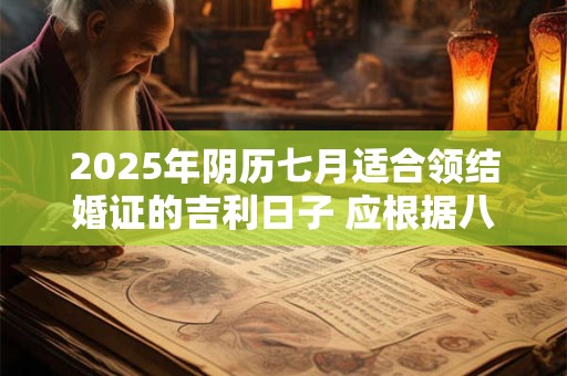 2025年阴历七月适合领结婚证的吉利日子 应根据八字查询 2025年阴历七月适合领结婚证的吉利日子 应根据八字查询