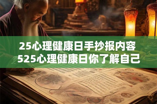 25心理健康日手抄报内容 525心理健康日你了解自己的心理健康状况吗
