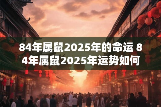84年属鼠2025年的命运 84年属鼠2025年运势如何