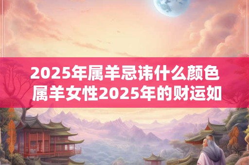 2025年属羊忌讳什么颜色 属羊女性2025年的财运如何呢