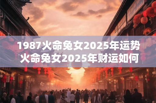 1987火命兔女2025年运势 火命兔女2025年财运如何