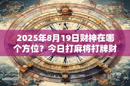 2025年8月19日财神在哪个方位？今日打麻将打牌财神方位