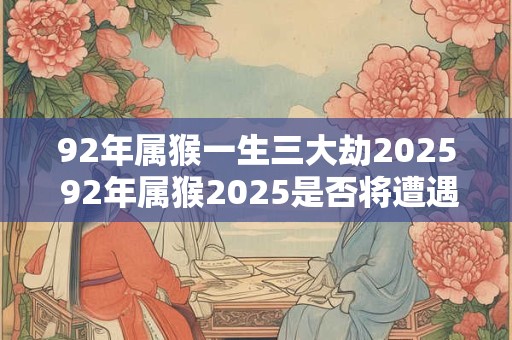 92年属猴一生三大劫2025 92年属猴2025是否将遭遇三大劫