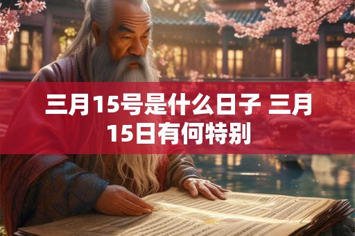 三月15号是什么日子 三月15日有何特别