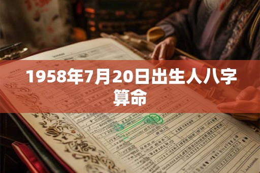 1958年7月20日出生人八字算命