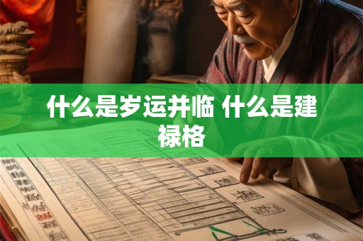 什么是岁运并临 什么是建禄格