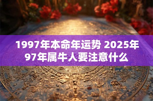 1997年本命年运势 2025年97年属牛人要注意什么