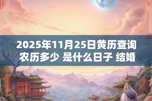2025年11月25日黄历查询 农历多少 是什么日子 结婚吉时