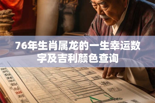 76年生肖属龙的一生幸运数字及吉利颜色查询 76年生肖属龙的一生幸运数字及吉利颜色查询