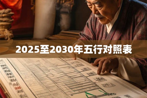 2025至2030年五行对照表