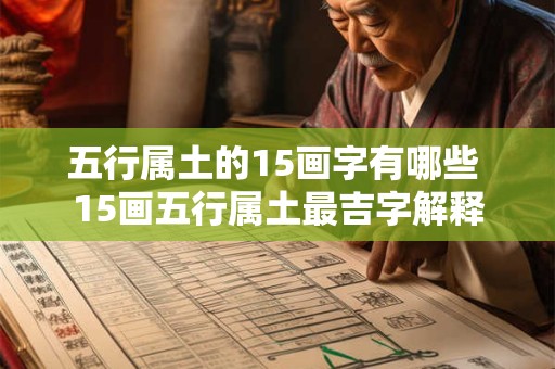 五行属土的15画字有哪些 15画五行属土最吉字解释 五行属土的15画字有哪些 15画五行属土最吉字解释