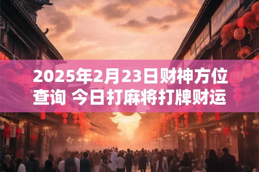 2025年2月23日财神方位查询 今日打麻将打牌财运方位