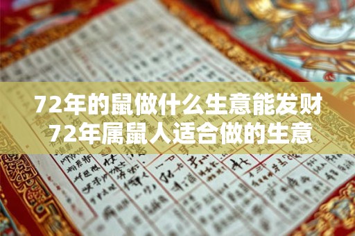 72年的鼠做什么生意能发财 72年属鼠人适合做的生意