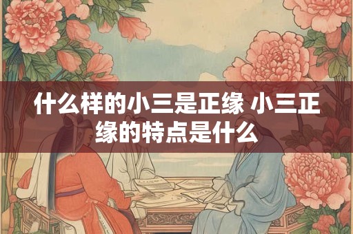 什么样的小三是正缘 小三正缘的特点是什么 什么样的小三是正缘 小三正缘的特点是什么