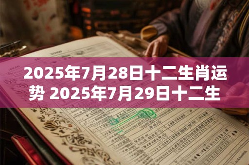 2025年7月28日十二生肖运势 2025年7月29日十二生肖运势 2025年7月28日十二生肖运势 2025年7月29日十二生肖运势