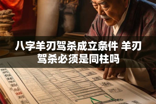 八字羊刃驾杀成立条件 羊刃驾杀必须是同柱吗