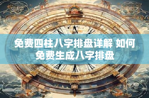 免费四柱八字排盘详解 如何免费生成八字排盘