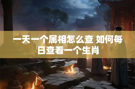 一天一个属相怎么查 如何每日查看一个生肖