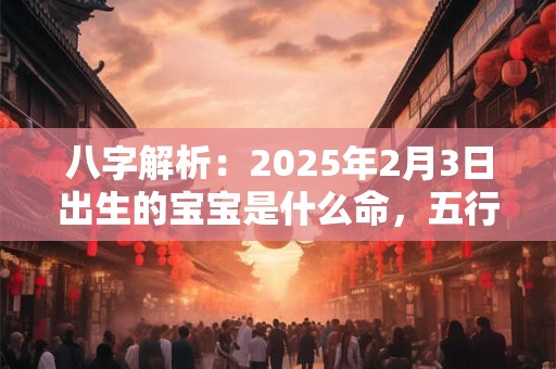 八字解析：2025年2月3日出生的宝宝是什么命，五行缺什么
