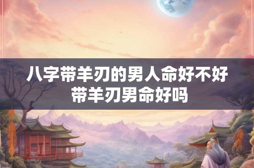 八字带羊刃的男人命好不好 带羊刃男命好吗