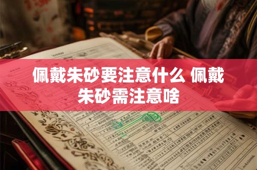 佩戴朱砂要注意什么 佩戴朱砂需注意啥