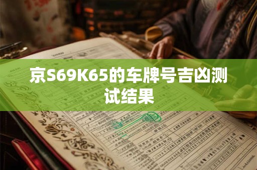 京S69K65的车牌号吉凶测试结果