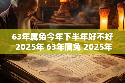63年属兔今年下半年好不好 2025年 63年属兔 2025年下半年运势