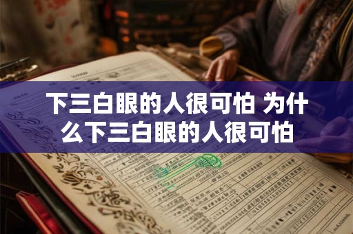 下三白眼的人很可怕 为什么下三白眼的人很可怕