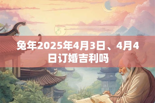 兔年2025年4月3日、4月4日订婚吉利吗