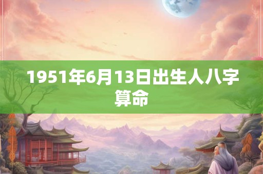 1951年6月13日出生人八字算命 1951年6月13日出生人八字算命