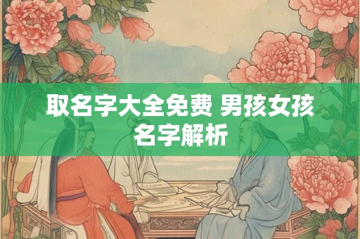 取名字大全免费 男孩女孩名字解析