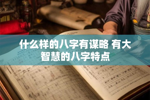 什么样的八字有谋略 有大智慧的八字特点