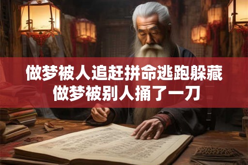 做梦被人追赶拼命逃跑躲藏 做梦被别人捅了一刀 做梦被人追赶拼命逃跑躲藏 做梦被别人捅了一刀