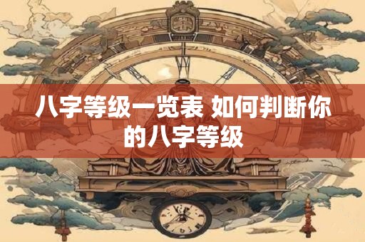八字等级一览表 如何判断你的八字等级