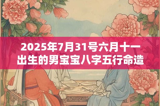 2025年7月31号六月十一出生的男宝宝八字五行命造简批