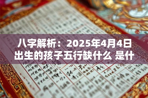 八字解析：2025年4月4日出生的孩子五行缺什么 是什么命