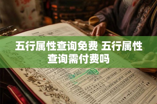 五行属性查询免费 五行属性查询需付费吗