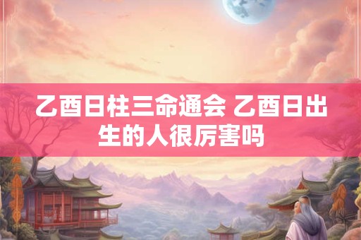 乙酉日柱三命通会 乙酉日出生的人很厉害吗