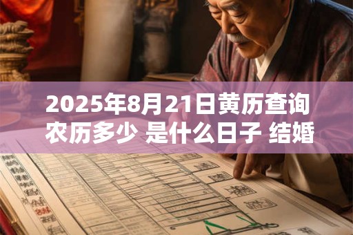 2026年8月21日黄历查询 农历多少 是什么日子 结婚吉时