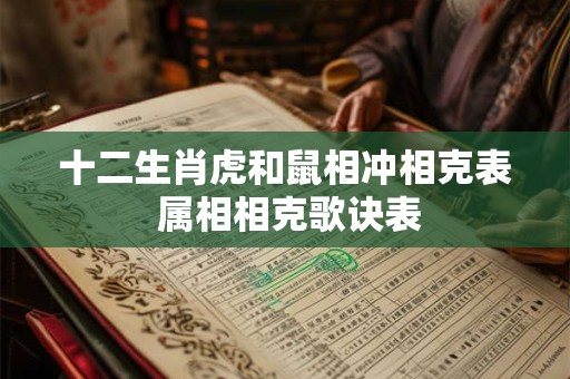 十二生肖虎和鼠相冲相克表 属相相克歌诀表 十二生肖虎和鼠相冲相克表 属相相克歌诀表