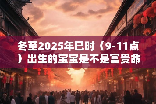 冬至2025年巳时（9-11点）出生的宝宝是不是富贵命