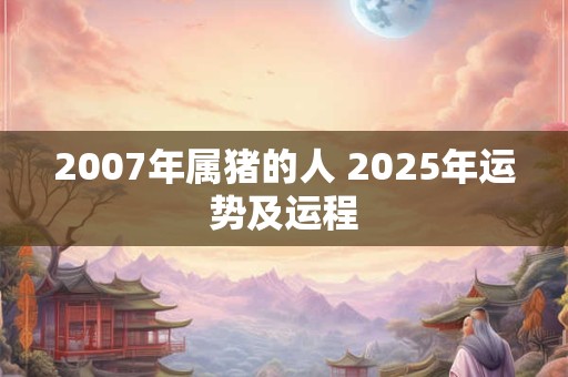 2007年属猪的人 2025年运势及运程