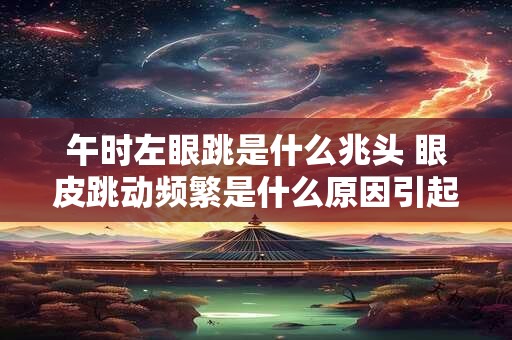 午时左眼跳是什么兆头 眼皮跳动频繁是什么原因引起的