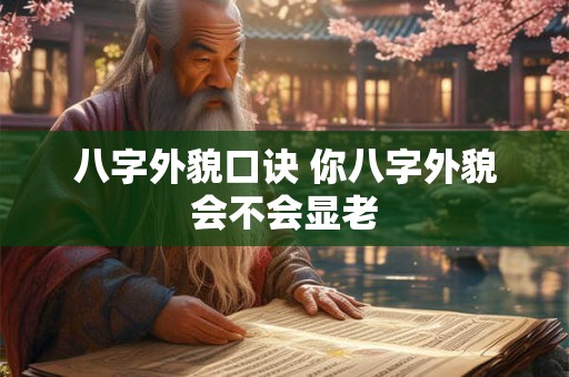 八字外貌口诀 你八字外貌会不会显老
