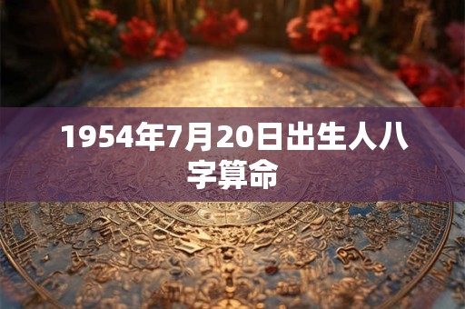 1954年7月20日出生人八字算命
