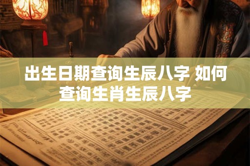 出生日期查询生辰八字 如何查询生肖生辰八字